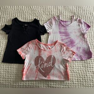 Lot of 3 Justice girls shirts, all size 10, price is for all 3